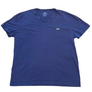 Lacoste V Neck Tee in Navy